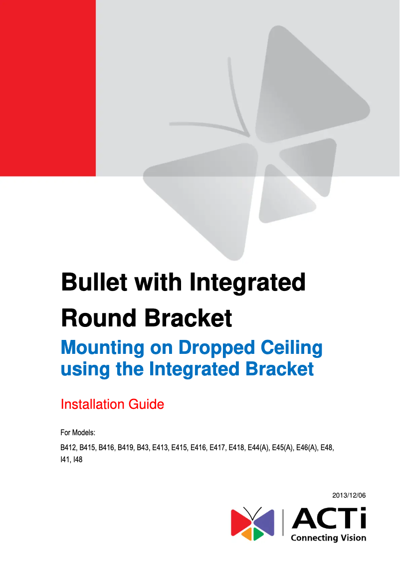 Page 1 de la notice Guide d'installation ACTi E44