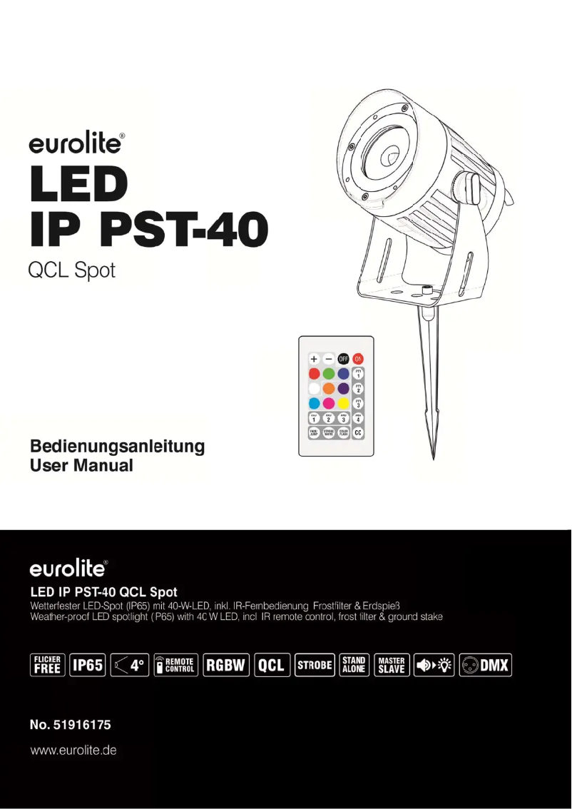Page 1 de la notice Manuel utilisateur Eurolite LED IP PST-40