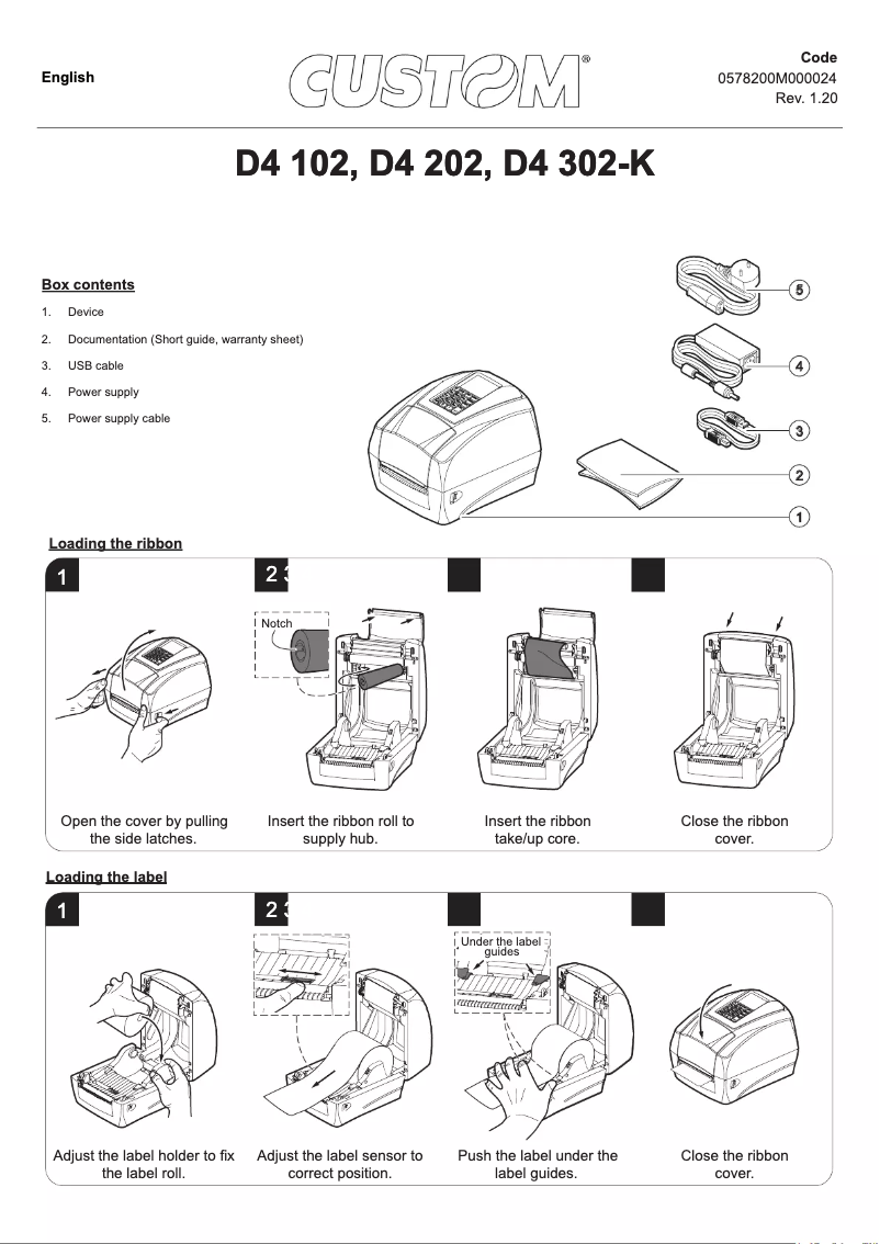 Page n°1 - Guide de démarrage rapide CUSTOM D4 202