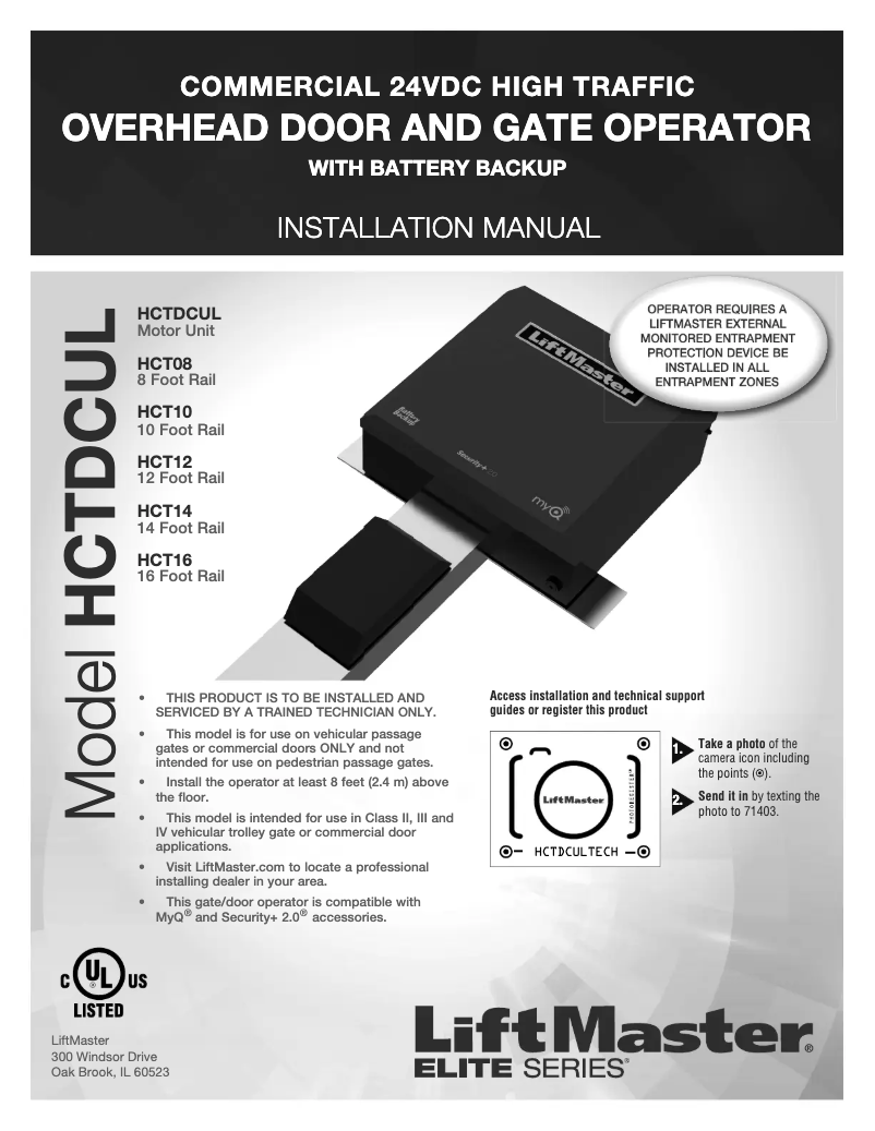 Page 1 de la notice Manuel utilisateur LiftMaster HCT14
