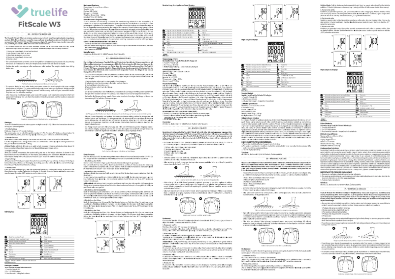 Page 1 de la notice Manuel utilisateur TrueLife FitScale W3