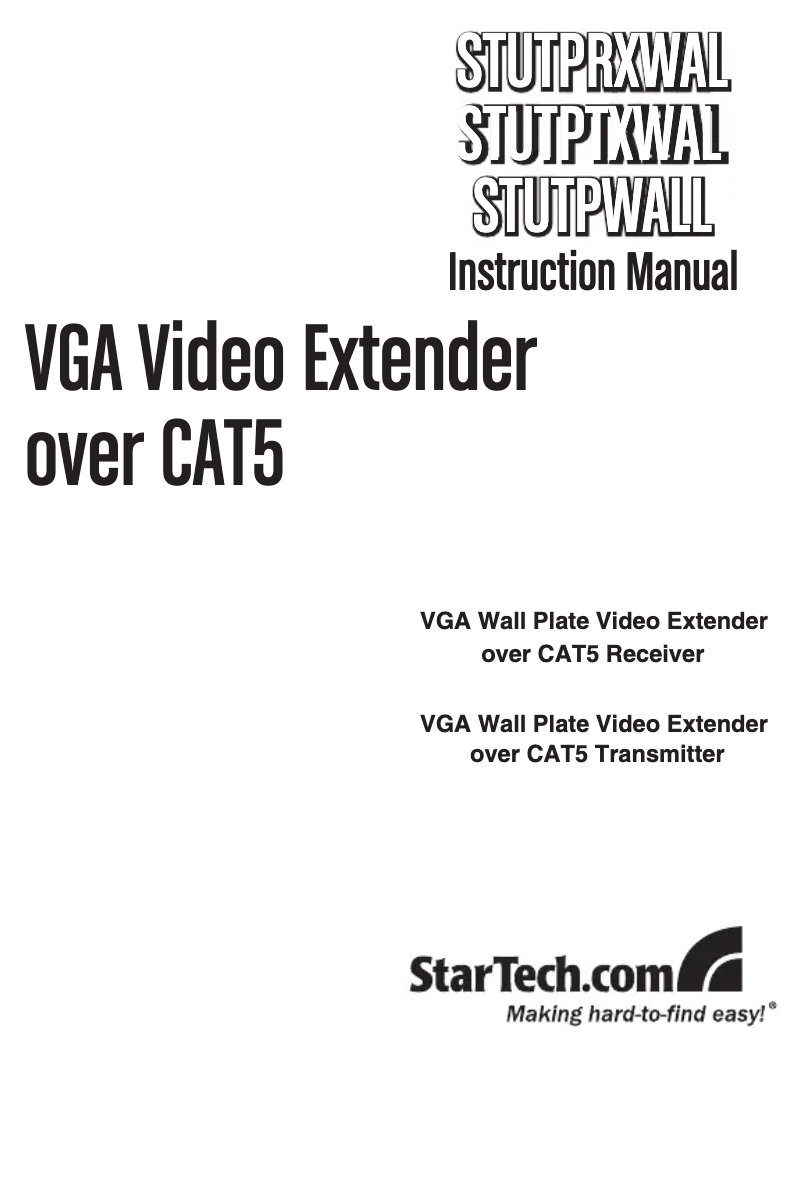 Page 1 de la notice Manuel utilisateur StarTech.com STUTPWALL