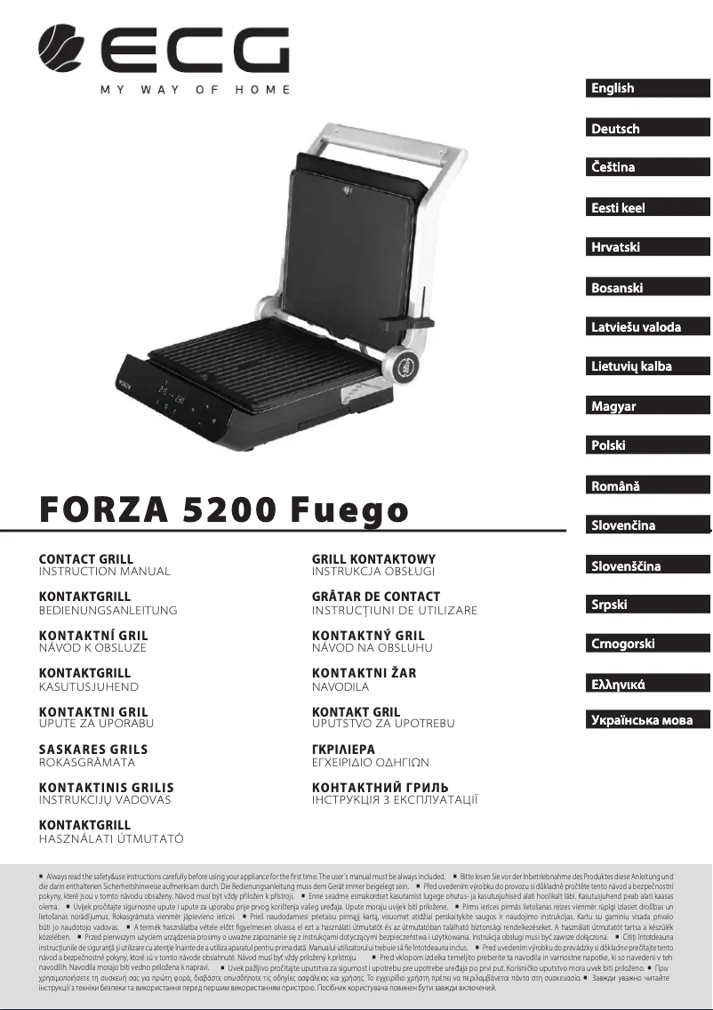 Page n°1 - Manuel utilisateur ECG FORZA 5200 Fuego