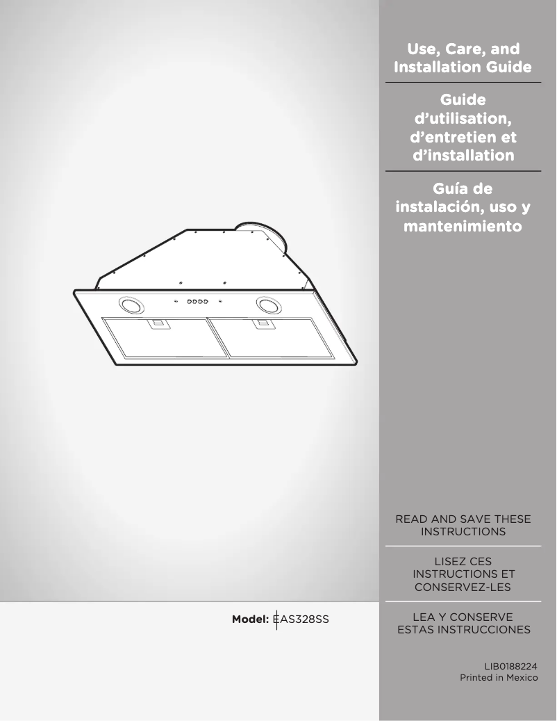 Page 1 de la notice Manuel utilisateur Elica ASTI 300 EAS328SS