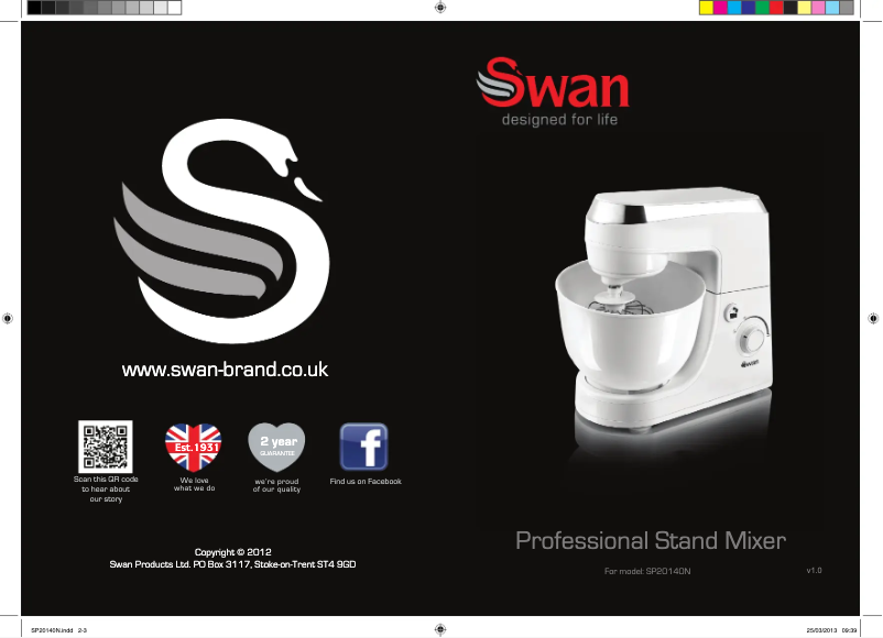 Page n°1 - Manuel utilisateur Swan SP20140SSN