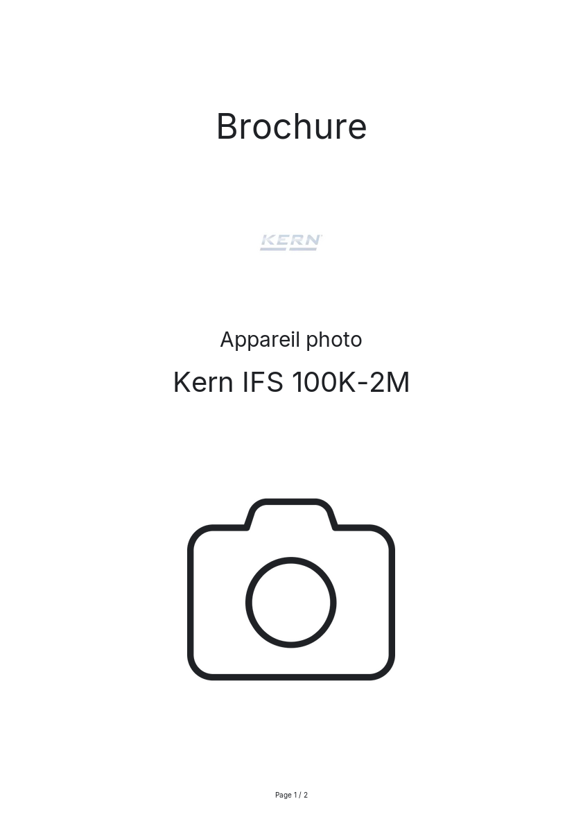 Image de la première page du manuel de l'appareil IFS 100K-2M