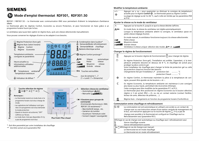 Image de la première page du manuel de l'appareil RDF301