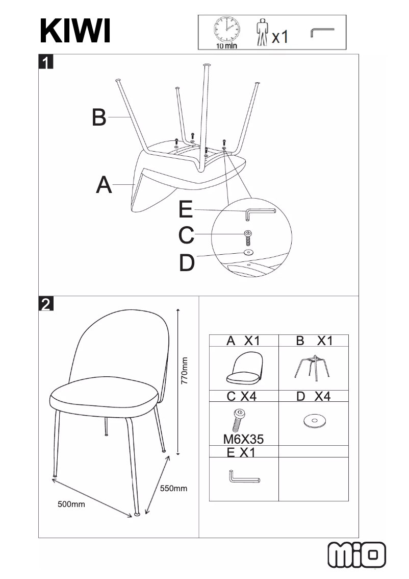 Image de la première page du manuel de l'appareil Kiwi