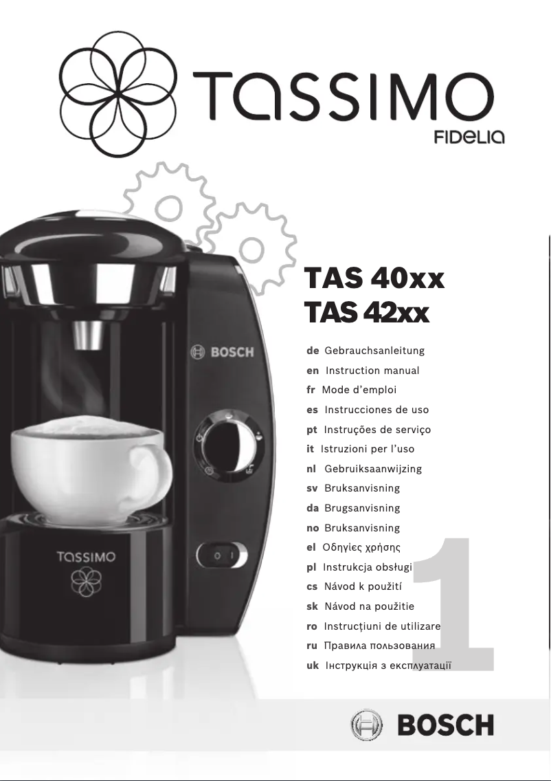 Page n°1 - Manuel utilisateur Bosch Tassimo Fidelia TAS4017