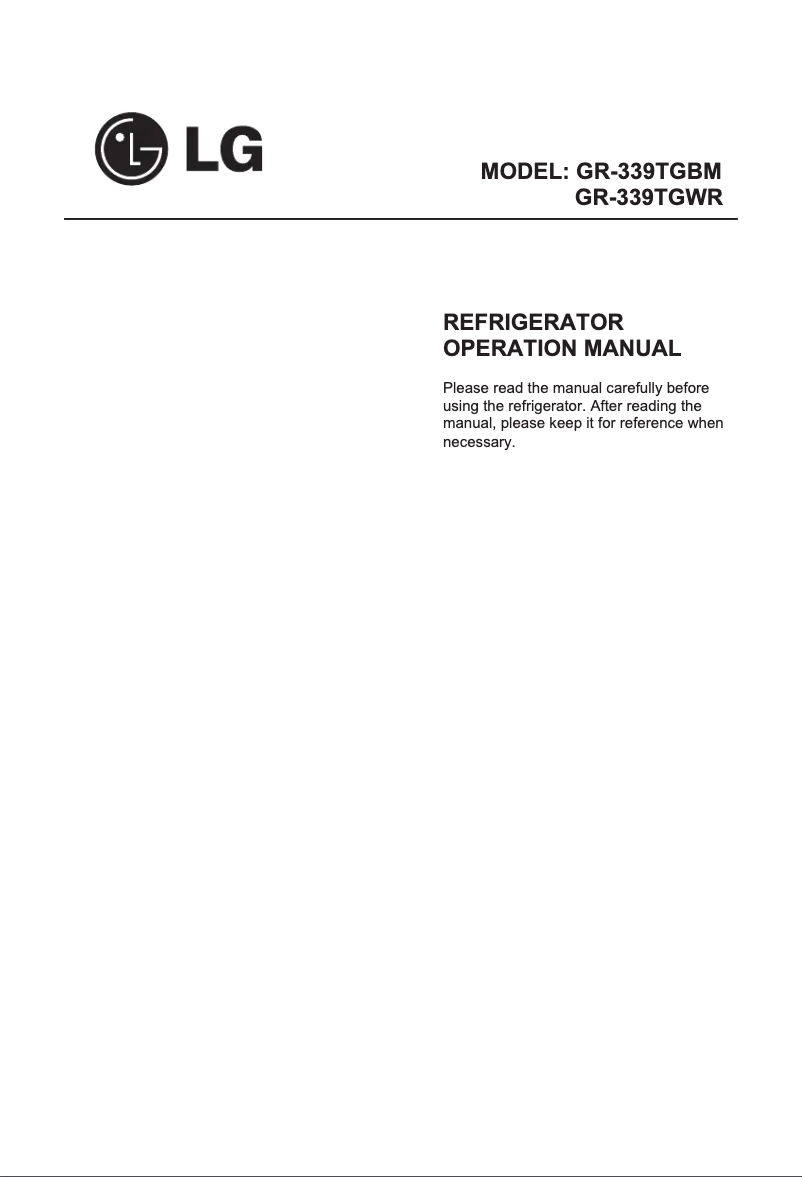 Image de la première page du manuel de l'appareil GR-339TGBM