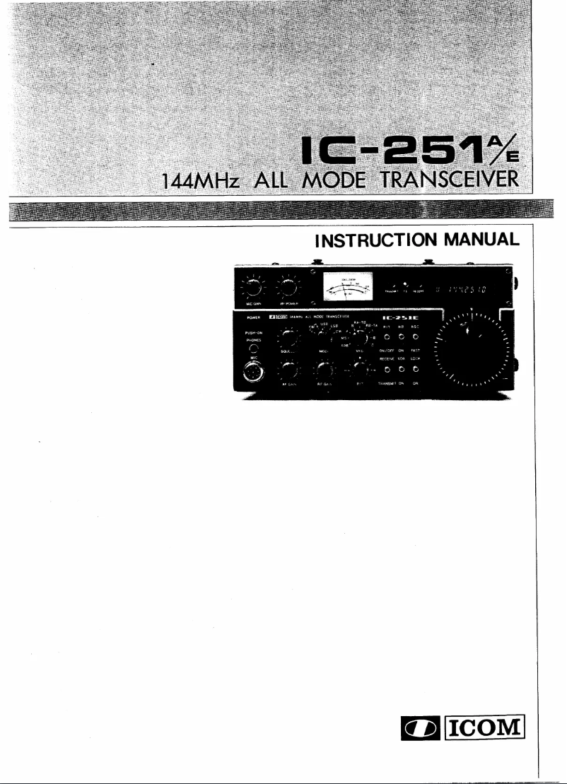 Page n°1 - Manuel utilisateur ICOM IC-251A