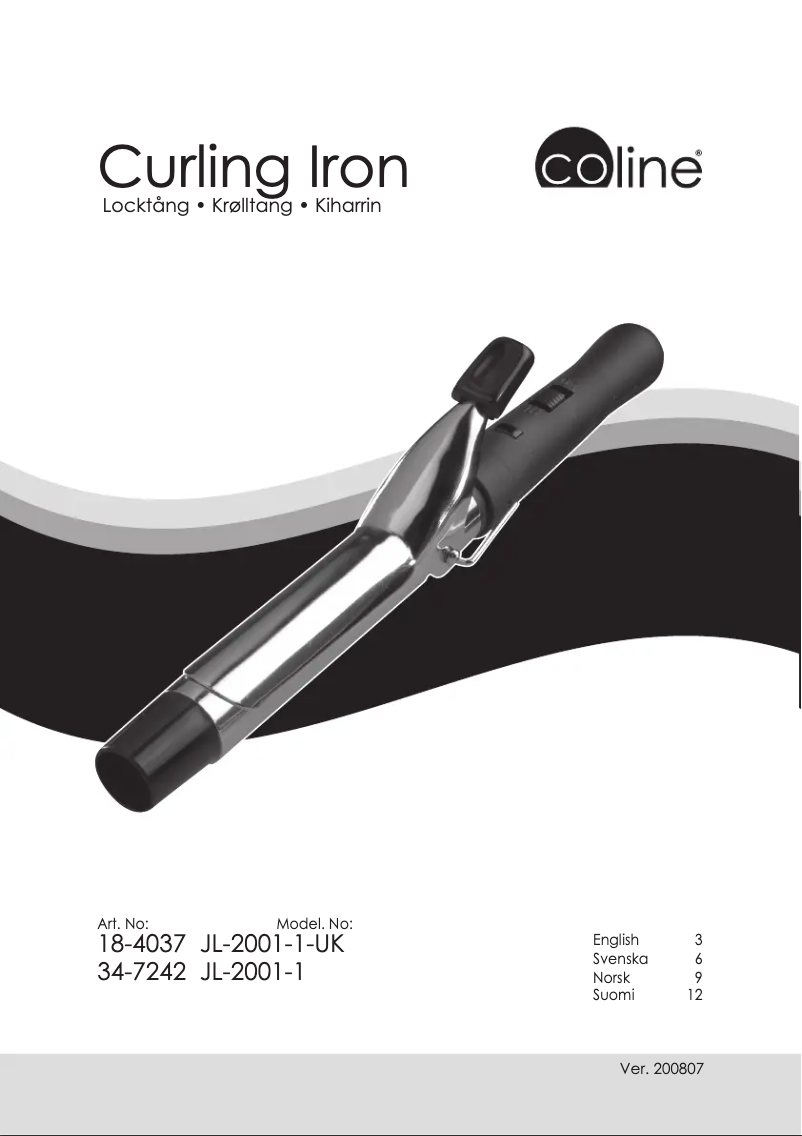 Page 1 de la notice Manuel utilisateur Coline JL-2001-1