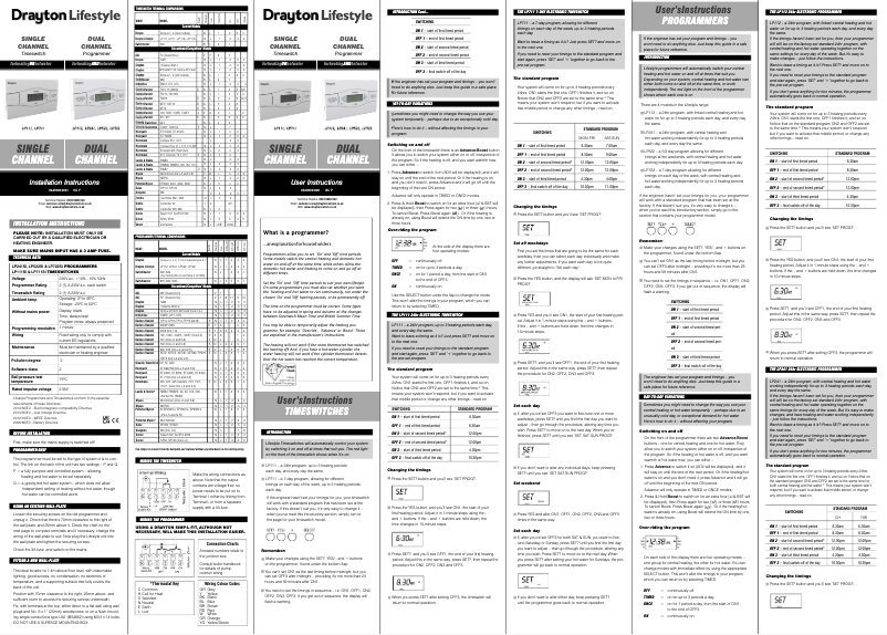 Page 1 de la notice Guide d'installation Drayton Lifestyle LP241