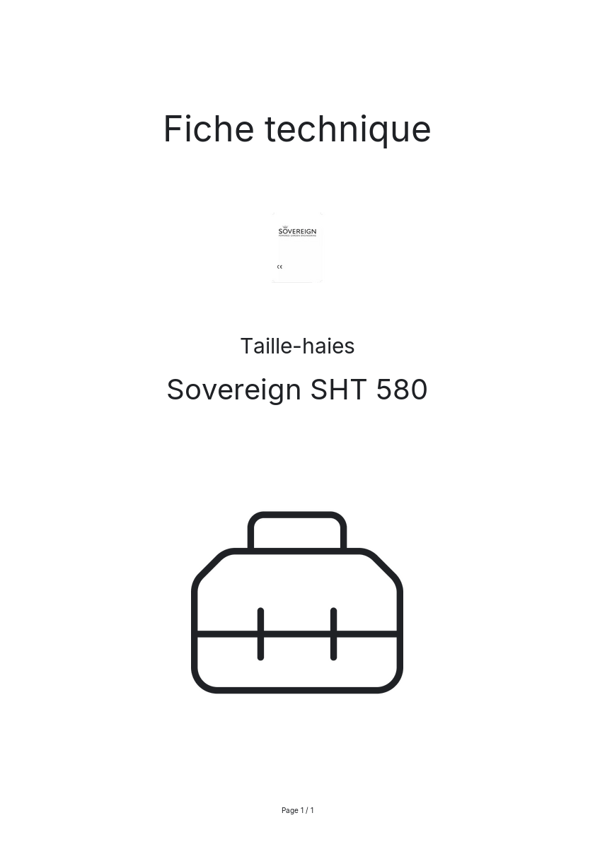 Page n°1 - Fiche technique Sovereign SHT 580