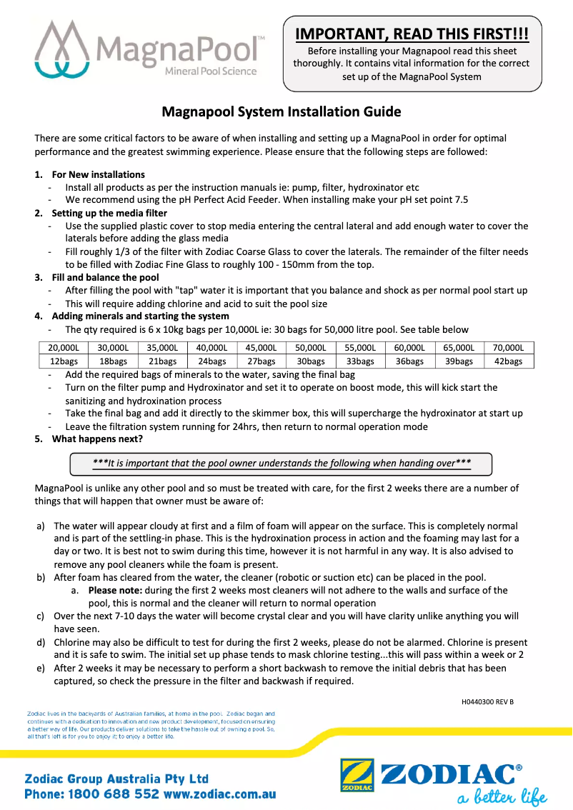 Image de la première page du manuel de l'appareil Hydroxinator iQ Large