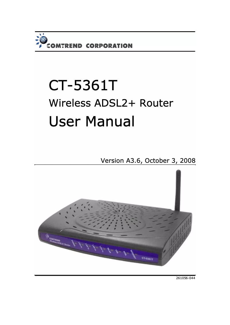 Page 1 de la notice Manuel utilisateur Comtrend CT-5361T
