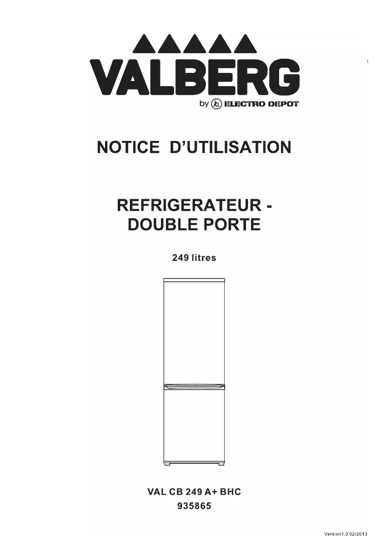 Image de la première page du manuel de l'appareil VAL CB 249 A+ BHC