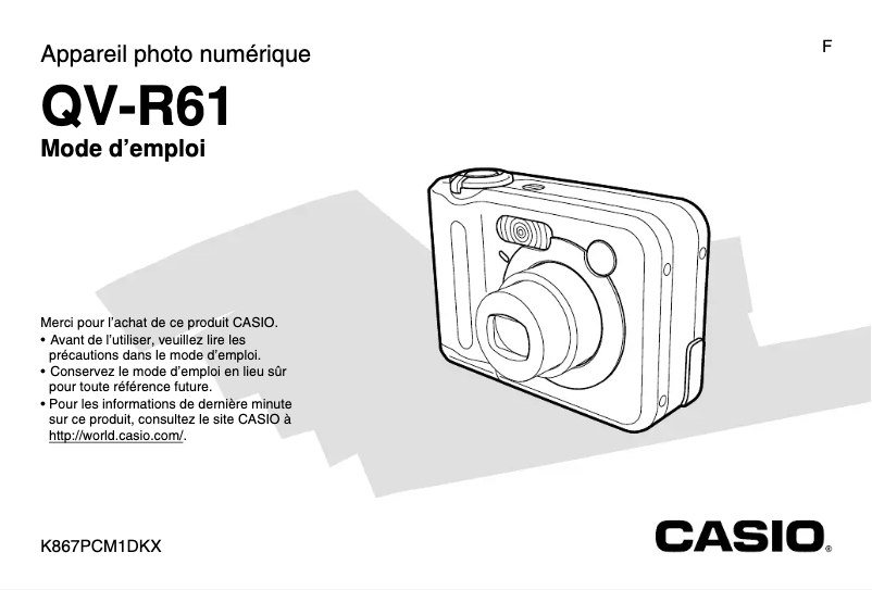Page n°1 - Manuel utilisateur Casio QV-R61