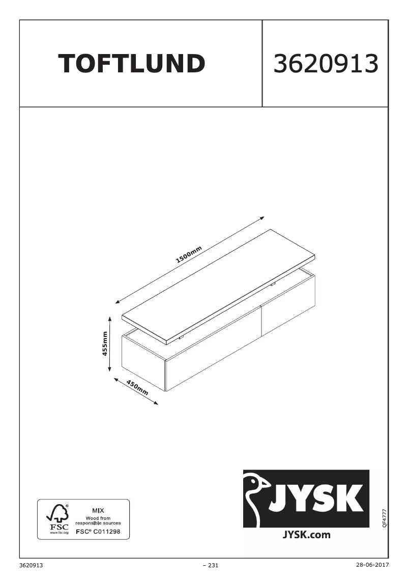 Page n°1 - Manuel utilisateur JYSK Toftlund