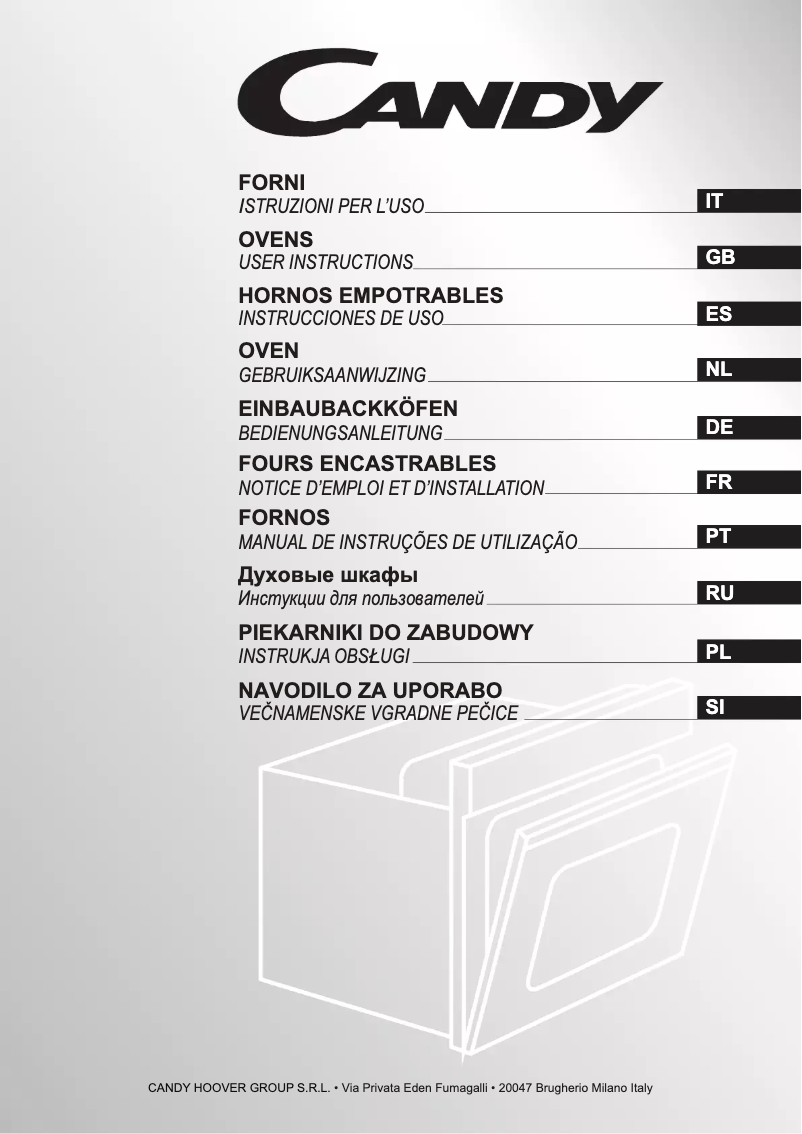 Page 1 de la notice Manuel utilisateur Candy FPP 629 XL