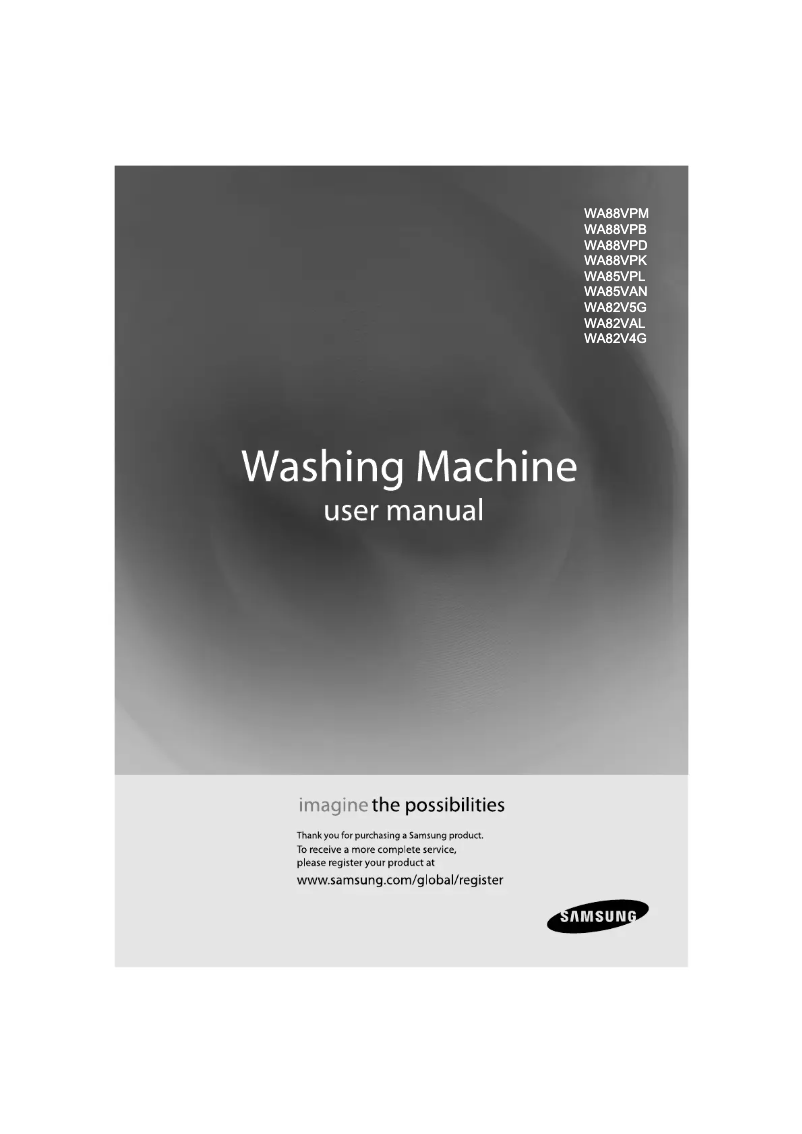 Page 1 de la notice Manuel utilisateur Samsung WA82VALEC