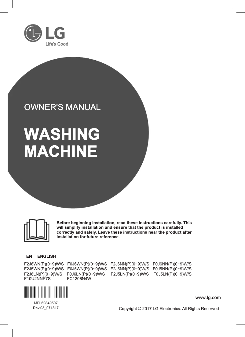Page 1 de la notice Manuel utilisateur LG FC1206N4W