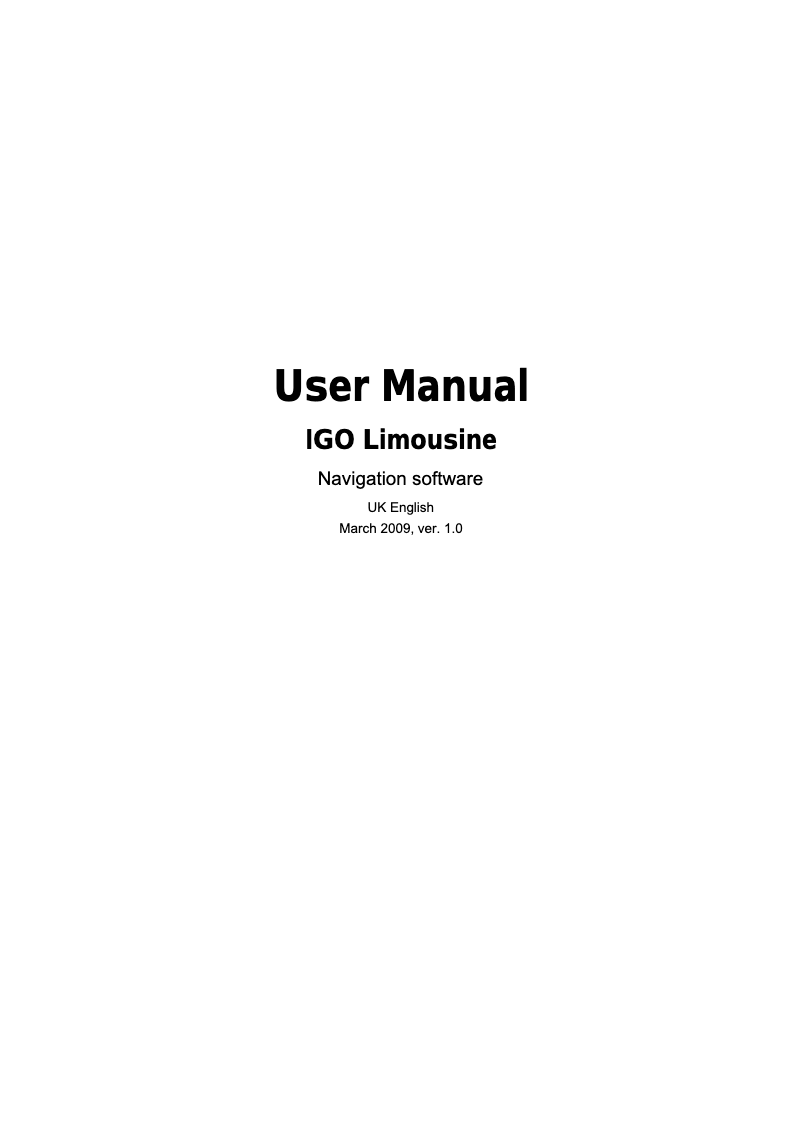 Page n°1 - Manuel utilisateur iGo Limousine