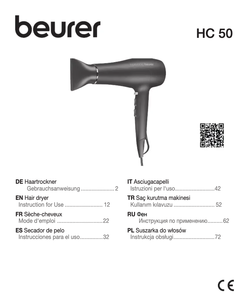 Page 1 de la notice Manuel utilisateur Beurer HC 50