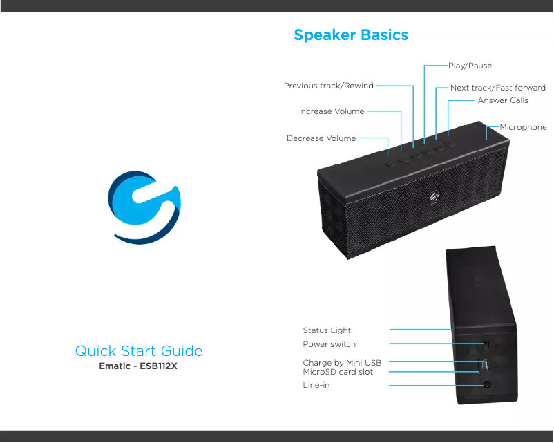 Page 1 de la notice Manuel utilisateur Ematic ESB112X