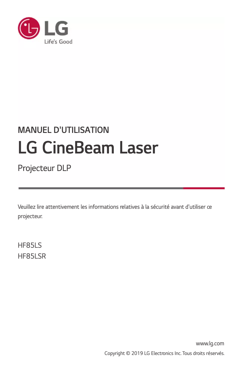Página 1 del manual Manual de usuario LG CineBeam Laser HF85LSR
