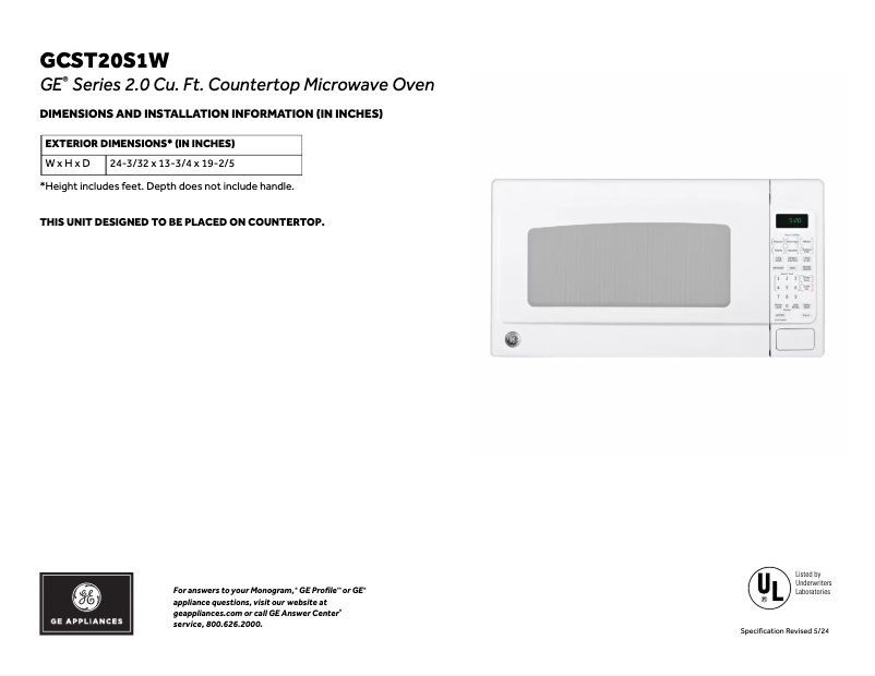 Image de la première page du manuel de l'appareil GCST20S1