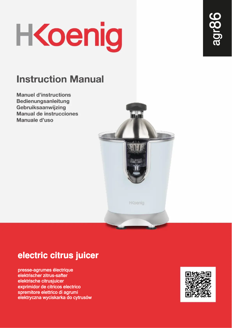 Página 1 del manual Manual de usuario H.Koenig AGR86