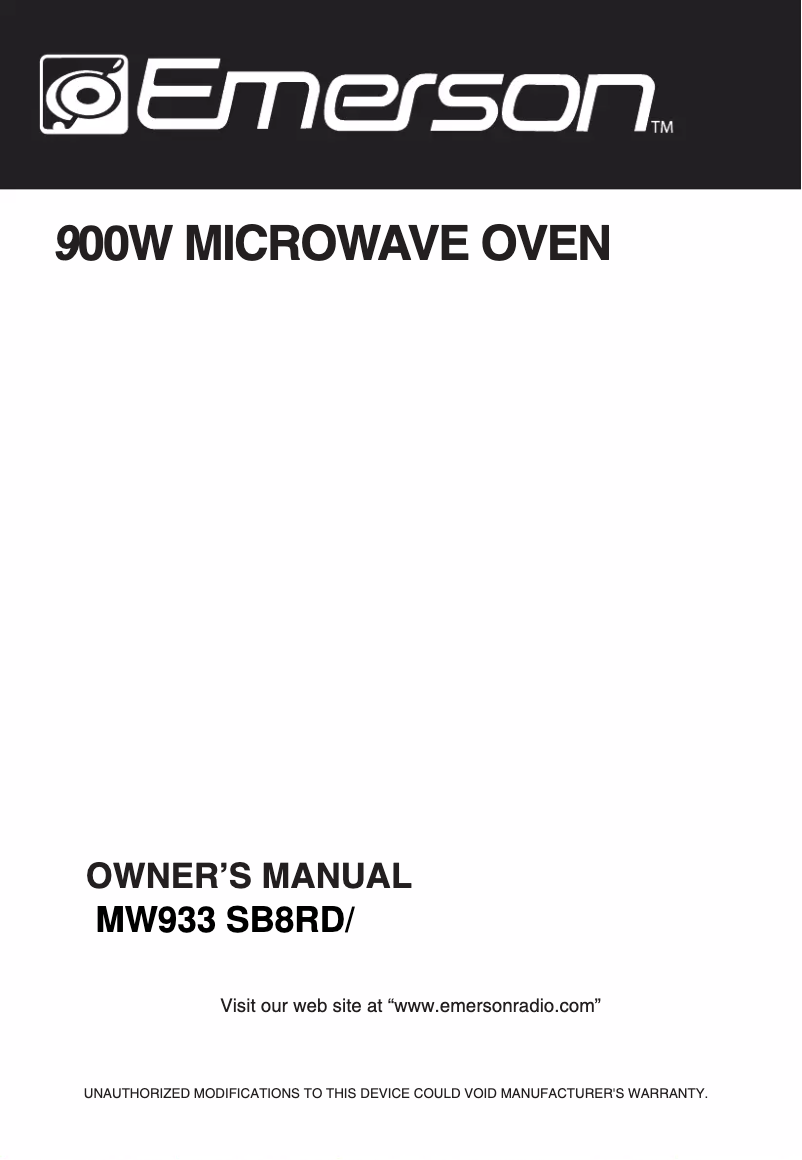 Page 1 de la notice Manuel utilisateur Emerson MW9338RD