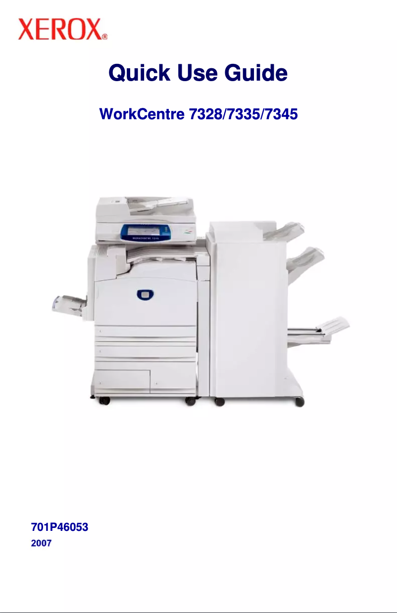 Page n°1 - Guide de démarrage rapide Xerox WorkCentre 7345
