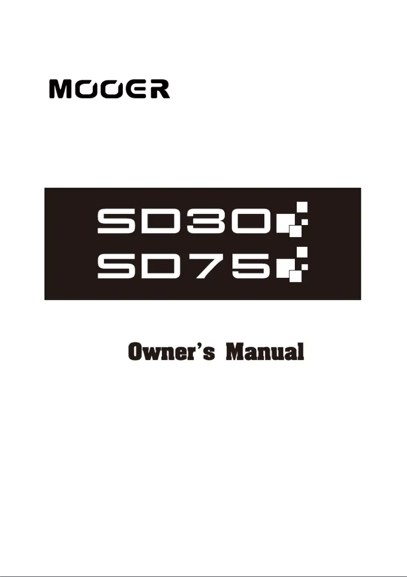 Page 1 de la notice Manuel utilisateur Mooer SD75