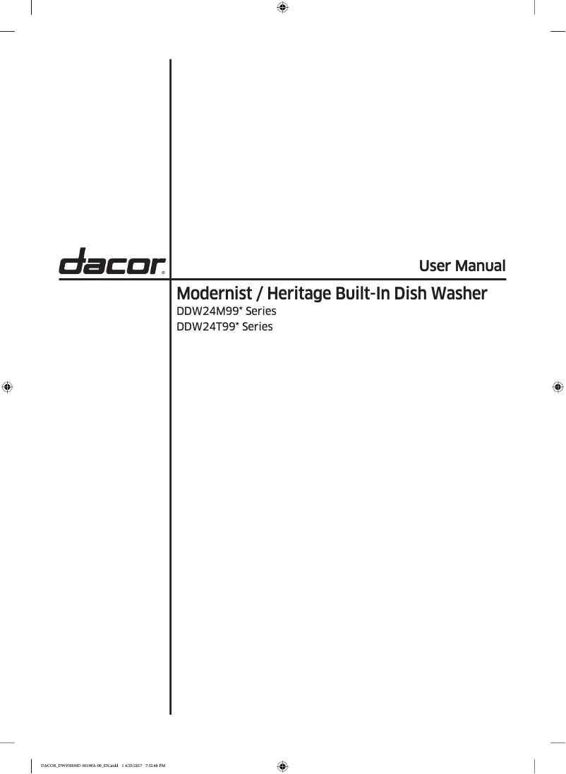 Page n°1 - Manuel utilisateur Dacor DDW24M999UM