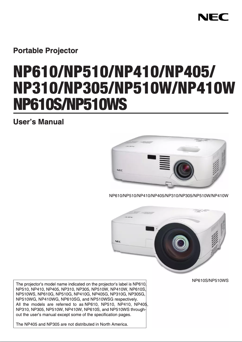 Image de la première page du manuel de l'appareil NP310