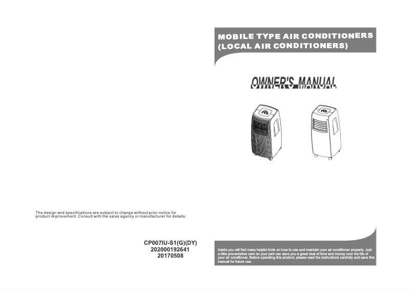 Page 1 de la notice Manuel utilisateur Comfee MPS1-07CRN1-2