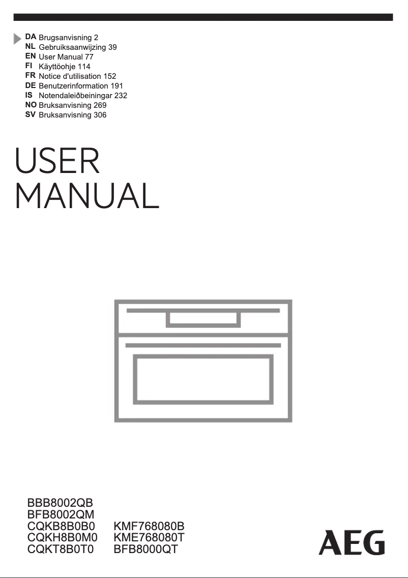 Page 1 de la notice Manuel utilisateur AEG CQKB8B0B0