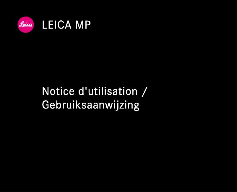 Image de la première page du manuel de l'appareil M-P