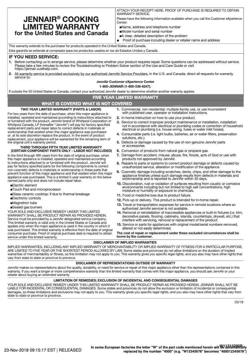 Image de la première page du manuel de l'appareil JIC4736HB