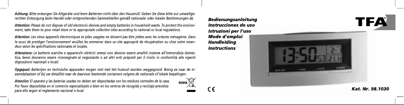 Imagen de la primera página del manual del dispositivo 98.1030