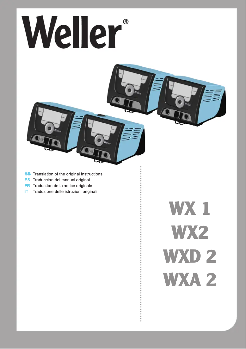 Page 1 de la notice Manuel utilisateur Weller WXD 2