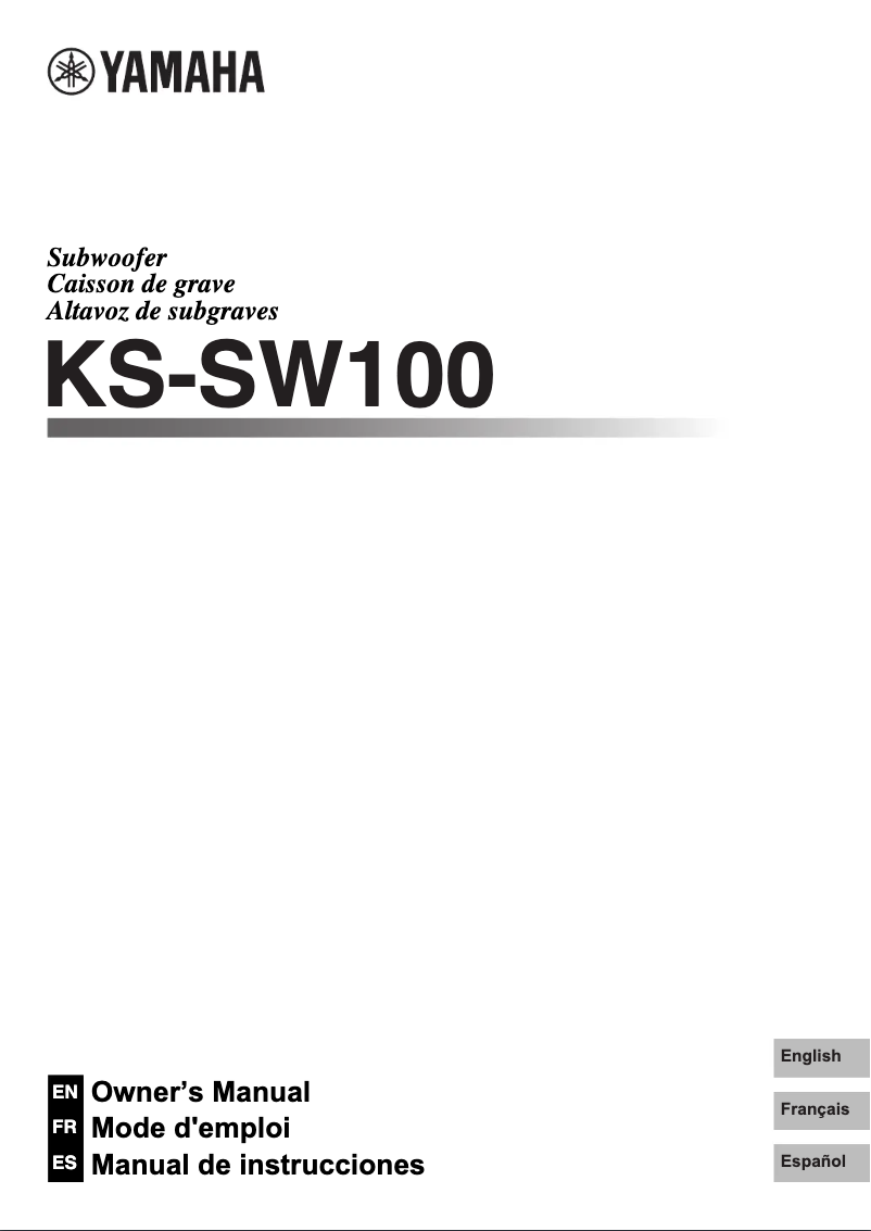 Page 1 de la notice Manuel utilisateur Yamaha KS-SW100