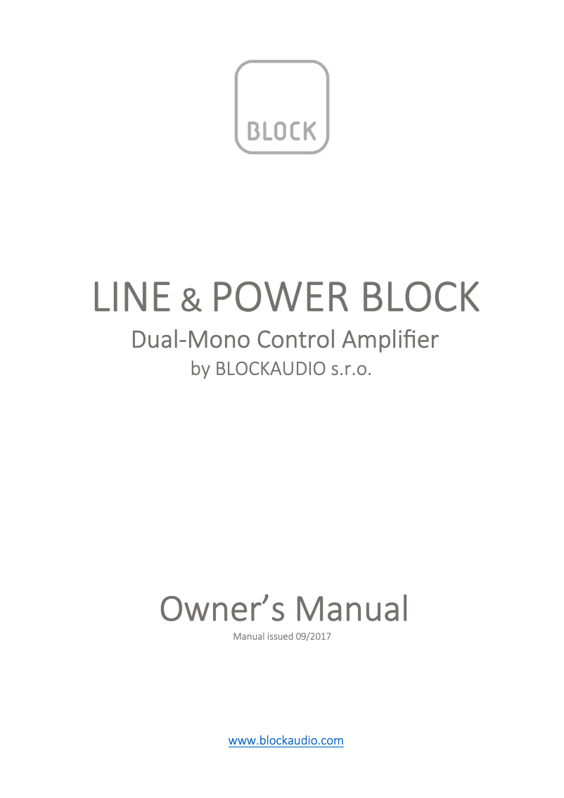 Page 1 de la notice Manuel utilisateur Block Line & Power Block SE