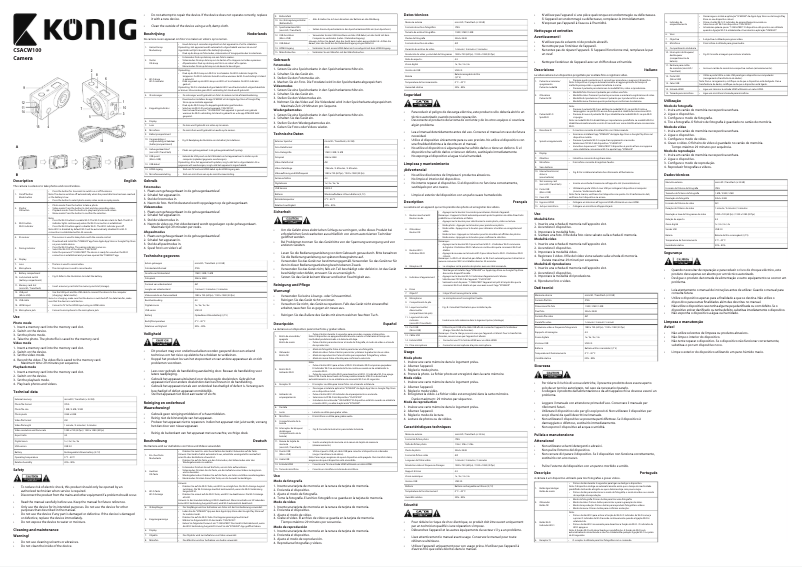 Page 1 de la notice Manuel utilisateur Konig CSACW100
