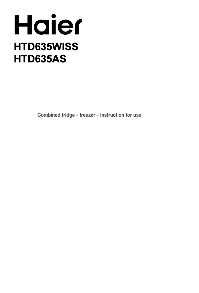 Page 1 de la notice Manuel utilisateur Haier HTD635AS