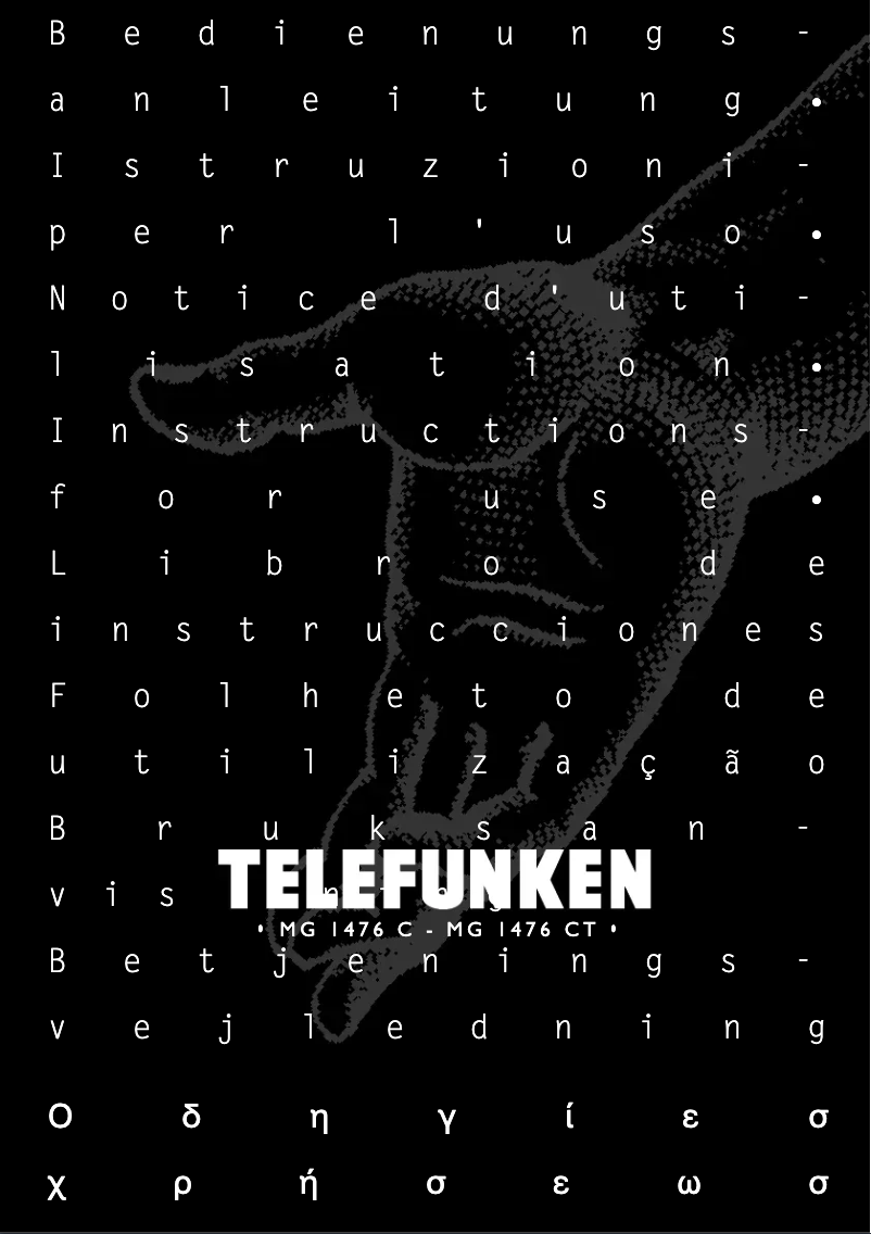 Page n°1 - Manuel utilisateur Telefunken MG 1476