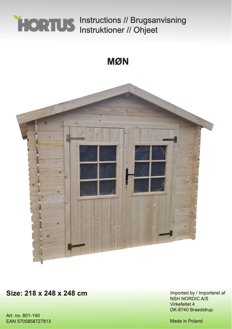 Page 1 de la notice Manuel utilisateur Hortus 801-140