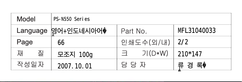 Page 1 de la notice Manuel utilisateur LG PS-N550